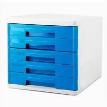 得力（deli） 9762 时尚彩色（蓝色）办公五层文件柜/资料收纳柜