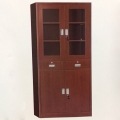 福宝 YH0071 中二斗玻璃柜（红胡桃木）H1800*W850*D390mm