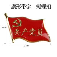 蝴蝶扣 磁性扣 别针扣红旗党徽（带字）