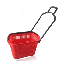 塑料购物两用手推车 上口径约55/50*36cm 高40cm