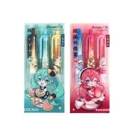 广博CY998007-3按动中性笔0.5mm黑 3支/盒 初音未来系列二次元卡通文创周边